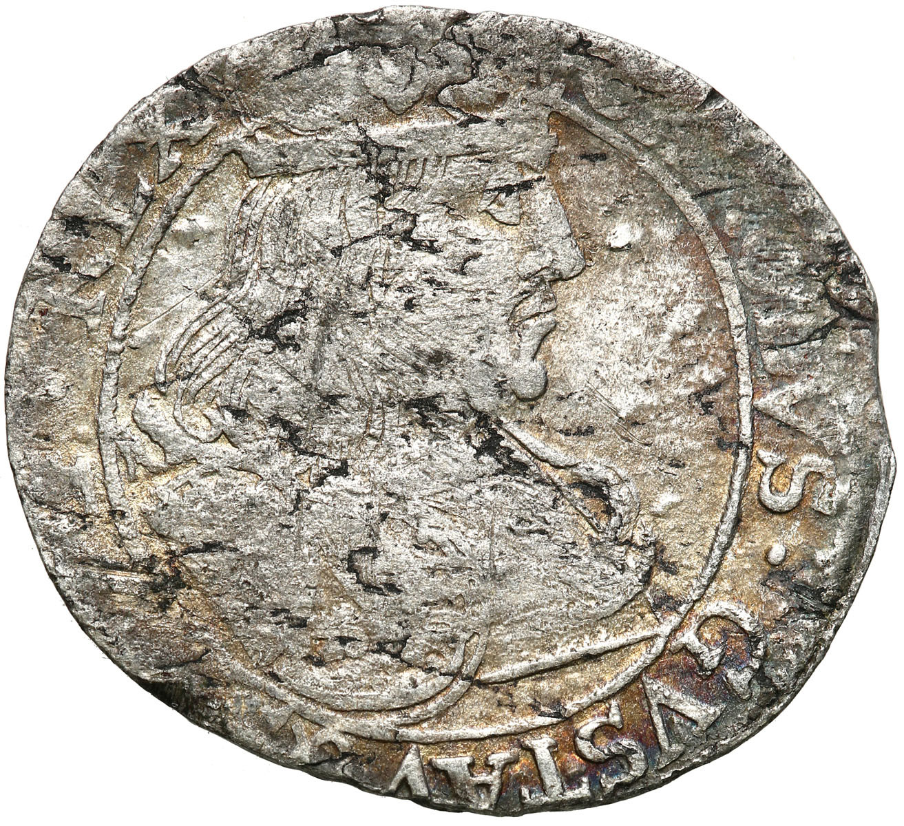 Karol X Gustaw. Szóstak (6 groszy) 1658, Elbląg - okupacja szwedzka – RZADKOŚĆ R4